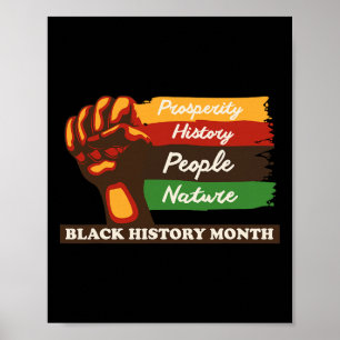 Poster Mês da História Negra Punho Orgulho Afro-Americano