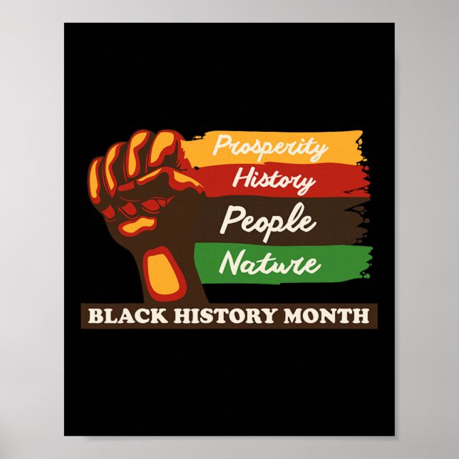 Poster Mês da História Negra Punho Orgulho Afro-Americano (Frente)