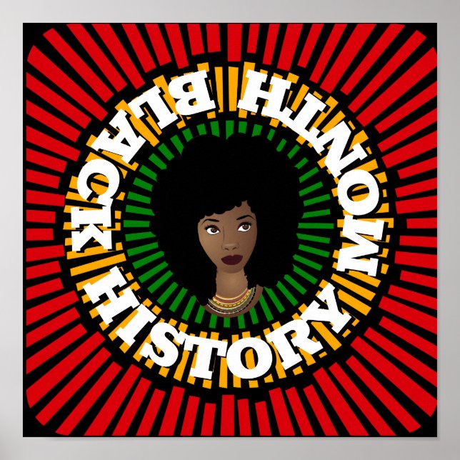 Poster Mês da História Negra, Raios do Sol, Mulher Negra (Frente)