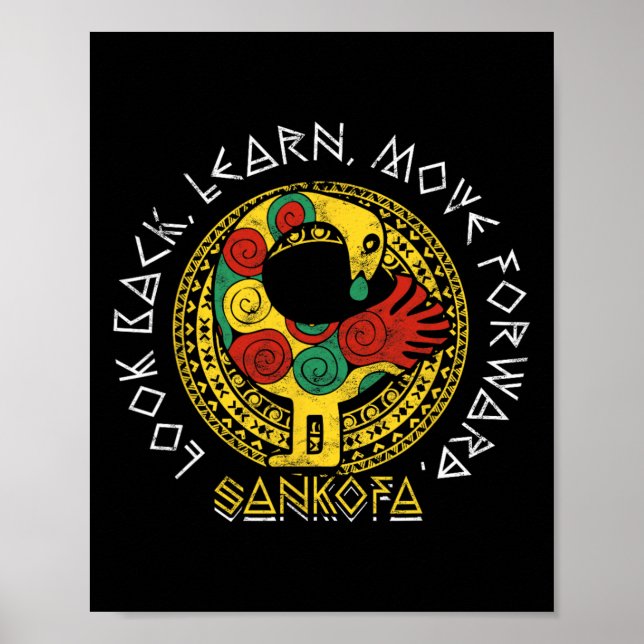 Poster Mês da História Negra Sankofa Adinkra Gana  (Frente)