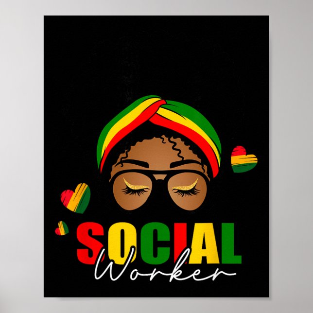 Poster Mês da História Negra Trabalhador Social Coque Des (Frente)