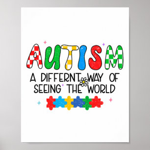 Poster Mês De Consciência Autismo Apoiam A Visão Do Mundo