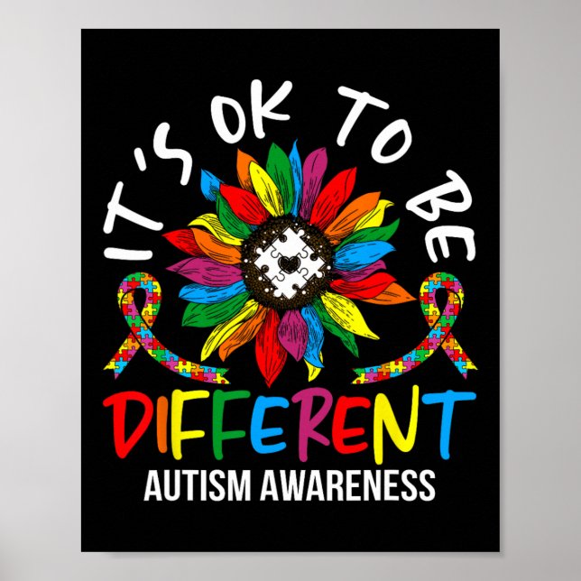 Poster Mês De Consciência Do Autismo De Girassol Para Aut (Frente)