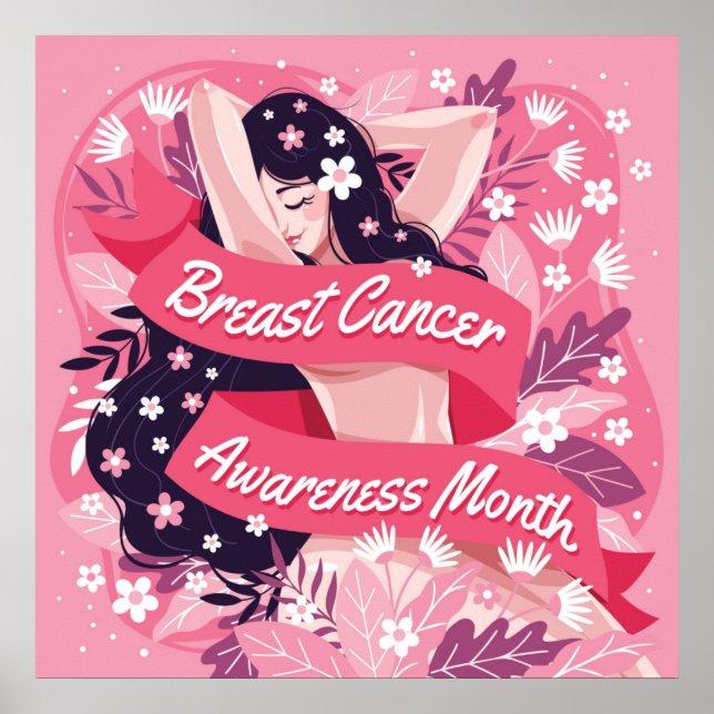 Poster Mês de consciência do câncer de mama (Frente)