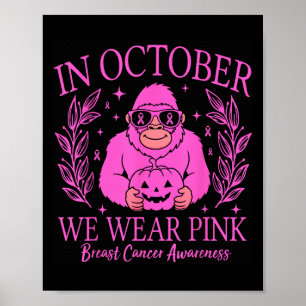 Poster Mês de consciência do câncer de mama de Fita Rosa 