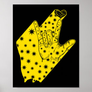 Poster Mês de Consciência Suporte Idioma Asl Eu Amo Você 