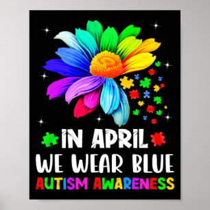 Poster Mês de Conscientização do Autismo Em Abril Nós Usa