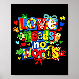 Poster Mês de conscientização do autismo retrô puzzle amo