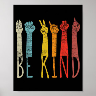 Poster Mês de Conscientização dos Surdos Vintage Kind ASL