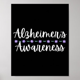 Poster Mês de Conscientização sobre Alzheimer Flor Roxa