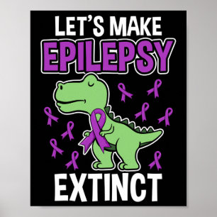 Poster Mês de conscientização sobre epilepsia T-rex extin