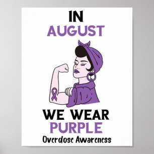 Poster Mês de Conscientização sobre Overdose Faixa Amarel