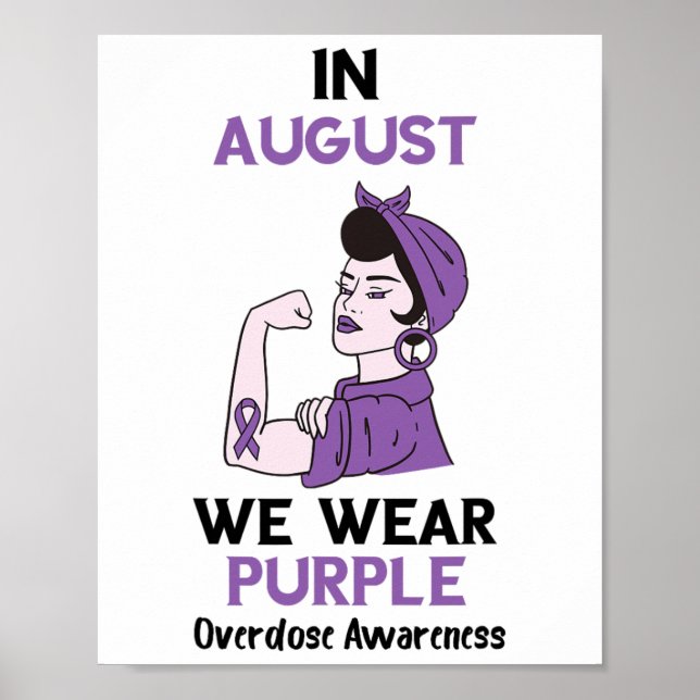 Poster Mês de Conscientização sobre Overdose Faixa Amarel (Frente)