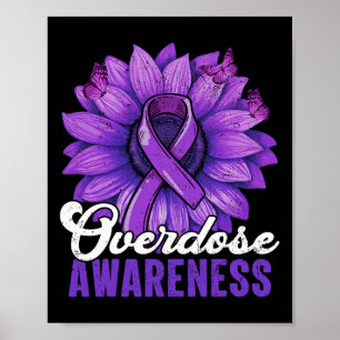 Poster Mês de Conscientização sobre Overdose Faixa Roxa G