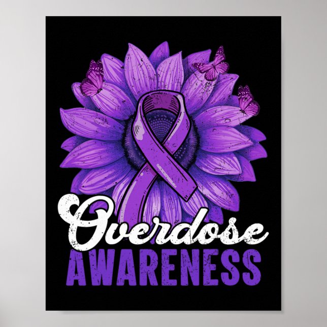 Poster Mês de Conscientização sobre Overdose Faixa Roxa G (Frente)