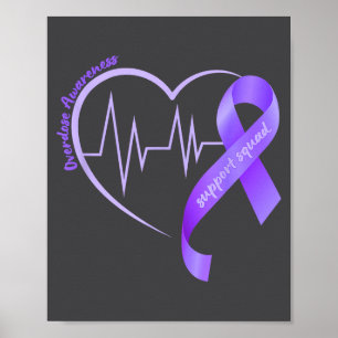 Poster Mês de Conscientização sobre Overdose Laço Roxo Co