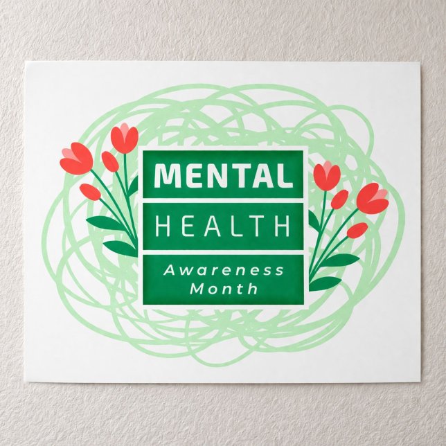 Poster Mês de Conscientização sobre Saúde Mental (Criador carregado)