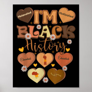 Poster Mês de História Negra Educada e Motivada Melanizad