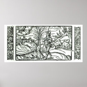 Poster Mês de janeiro de um calendário dos pastores