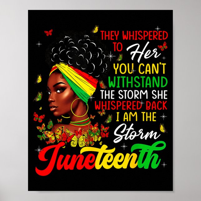 Poster Mês de Juneteenth Menina Africana Mulher Afro Eu S (Frente)