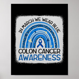 Poster Mês de Sensibilização do Cancer de Fita Azul em ma