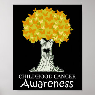 Poster Mês de Sensibilização do Friso Dourado do Cancer p