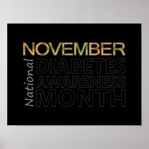 Poster Mês nacional novembro da consciência do diabetes