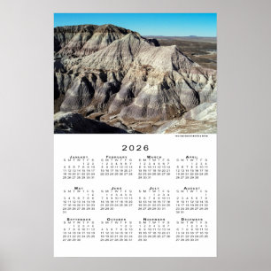 Poster Mesa Azul Terras Ermas Deserto Montanhas Calendári