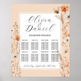Poster Mesa Casamento 8 Boho Florals Bohemian