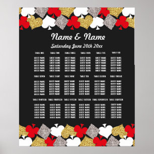 Poster Mesa Casamento Vegas Cassino Assentos 18 Mesas