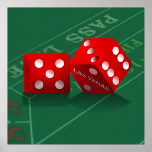 Poster Mesa Com O Dice Las Vegas