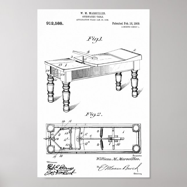 Poster mesa de 1909 Vintage (Frente)