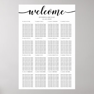 Poster Mesa de Boas-vindas de Assentos de Casamento Simpl