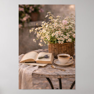 Poster Mesa de Café da Casa de Campo Arte Floral de Natur