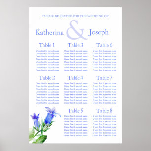 Póster mesa de Casamento Azul Planner 1-8