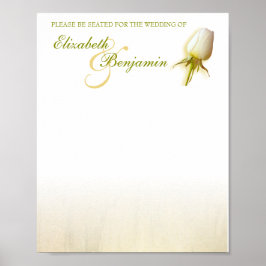 Poster Mesa de Casamento de Casamento de Rosa Branca vazi