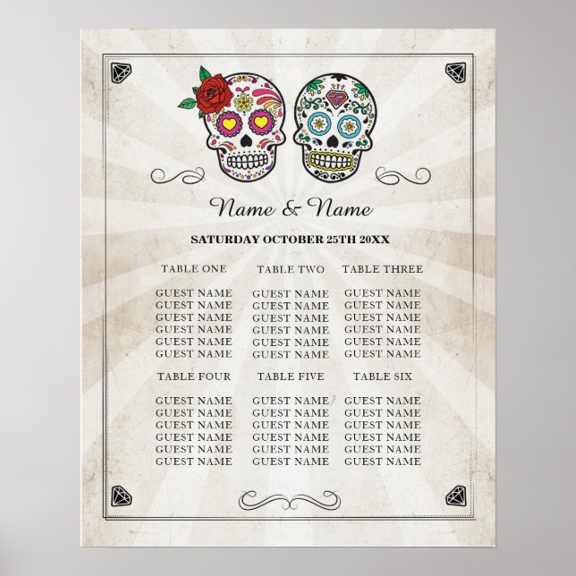 Póster Mesa De Casamento De Halloween (Frente)
