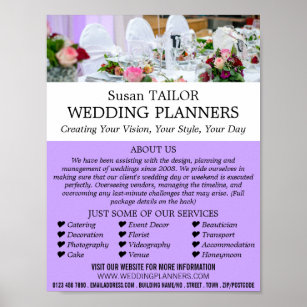 Poster Mesa de casamento, Planejador de Eventos de Casame