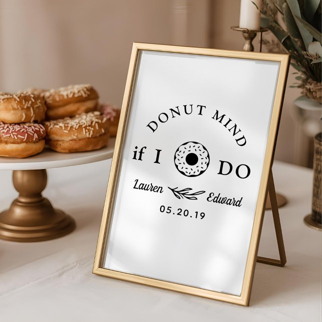 Poster Mesa de Casamento Rosquinha Desenhada à Mão Rústic (Criador carregado)