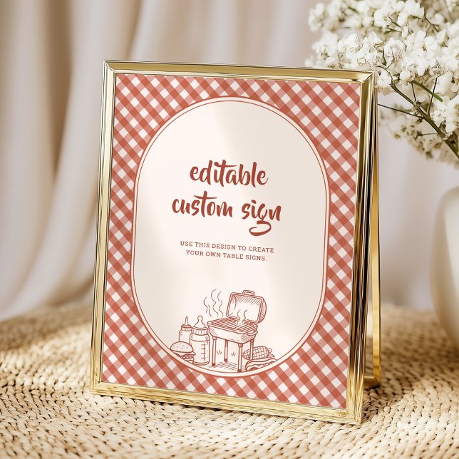 Poster Mesa de Churrasco de Bebê Personalizada para Casai (Criador carregado)
