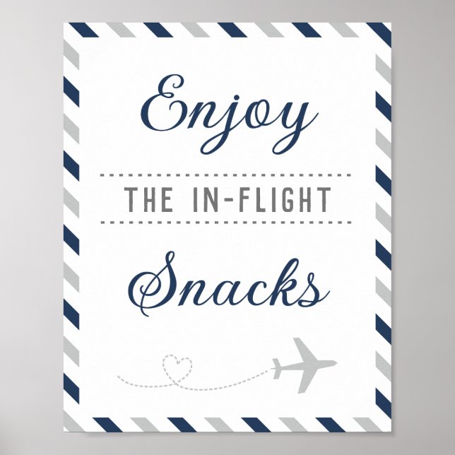 Poster Mesa de Comida Snacks Viagem Companhia Aérea Avião (Frente)