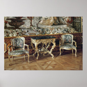 Póster Mesa de console e duas poltronas, 1745