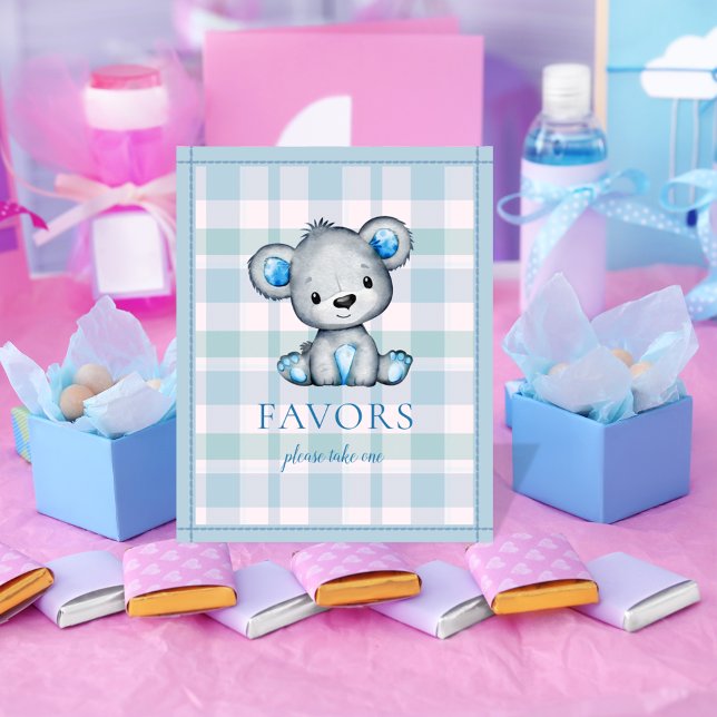 Poster Mesa de Lembrancinhas Churrasco Urso Cinza Fofa Ch (Criador carregado)
