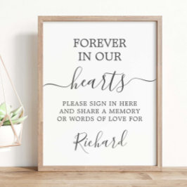 Poster Mesa de Memória Funerária Memorial Minimalista Mod