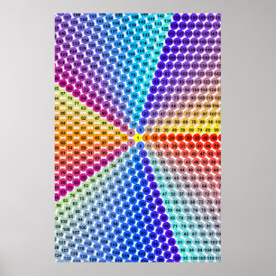 Póster Mesa de multiplicação espiral - Pentágono