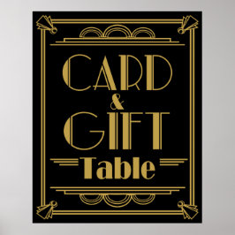 Poster Mesa de presente e cartão de casamento estilo Art 