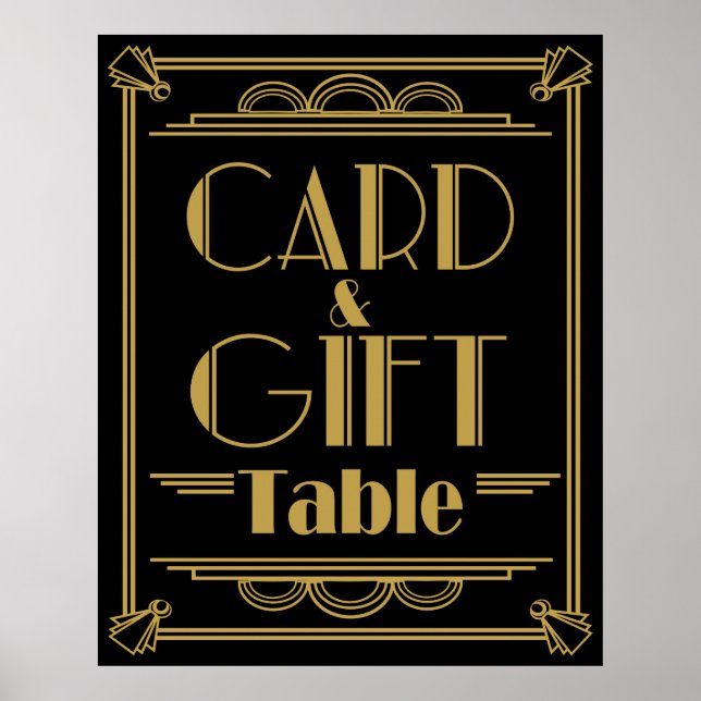 Poster Mesa de presente e cartão de casamento estilo Art  (Frente)