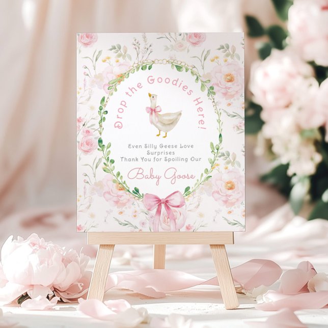Poster Mesa de presentes rosa Silly Goose Blush Caprichos (Criador carregado)