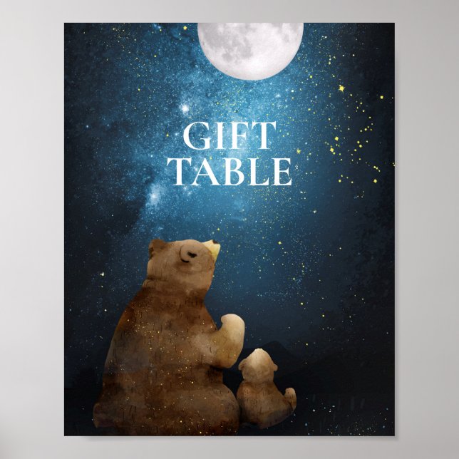 Poster Mesa de Presentes Urso Fofo Brilha Estrela Pequena (Frente)