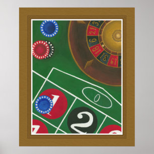 Póster Mesa de rolha com calhas e rodas
